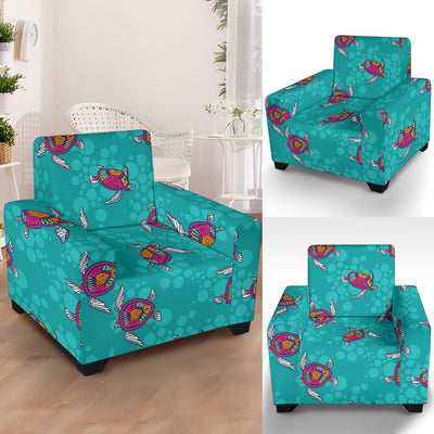 Sea Turtle Pattern Armchair Slipcover