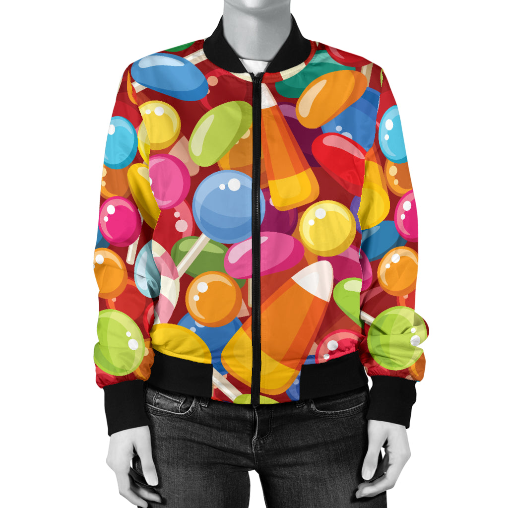 Candy Pattern Print Design 02 Women's Bomber Jacket