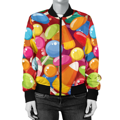 Candy Pattern Print Design 02 Women's Bomber Jacket