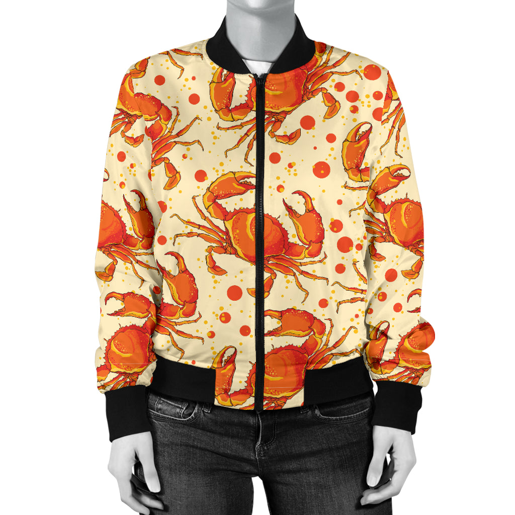 Crab Pattern Print Design 01 Women's Bomber Jacket