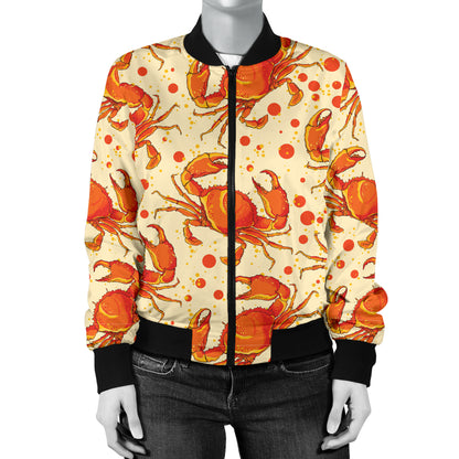 Crab Pattern Print Design 01 Women's Bomber Jacket