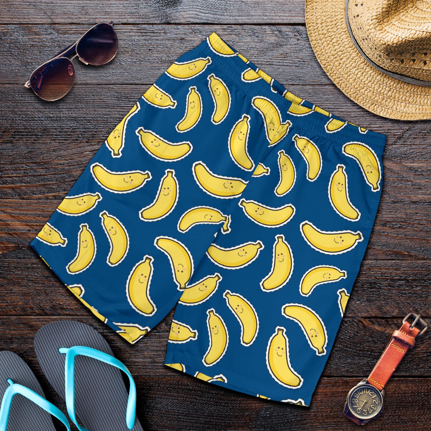 Banana Pattern Print Design BA03 Mens Shorts