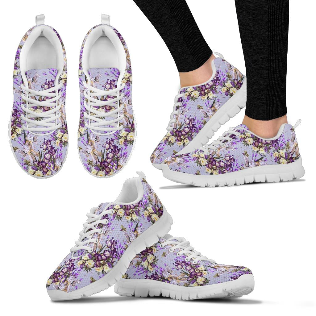 Iris Pattern Print Design IR07 Sneakers White Bottom Shoes
