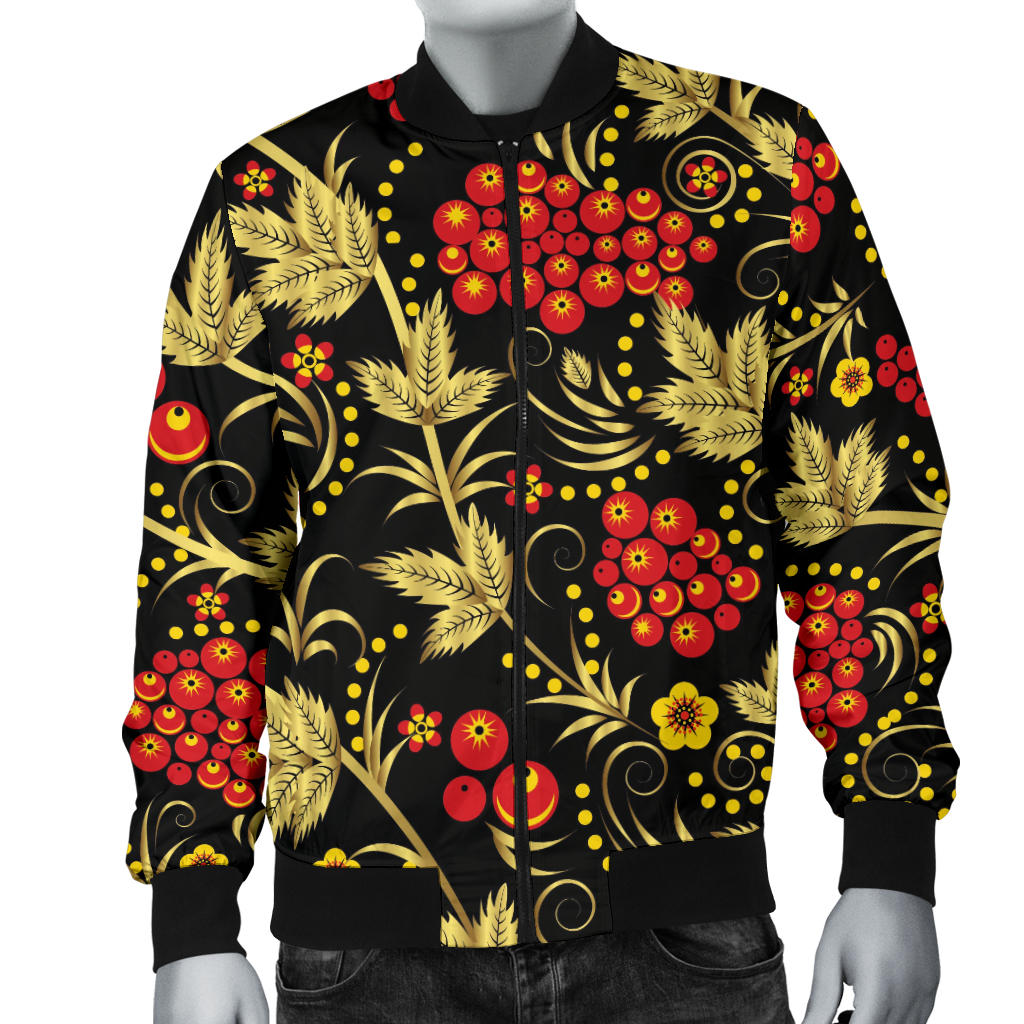 Cranberry Pattern Print Design CB02 Men Bomber Jacket