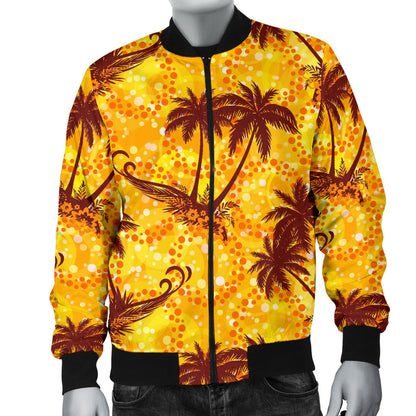 Palm Tree Pattern Print Design PT012 Men Bomber Jacket