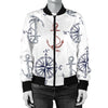 Anchor Pattern Print Design 06 Women's Bomber Jacket