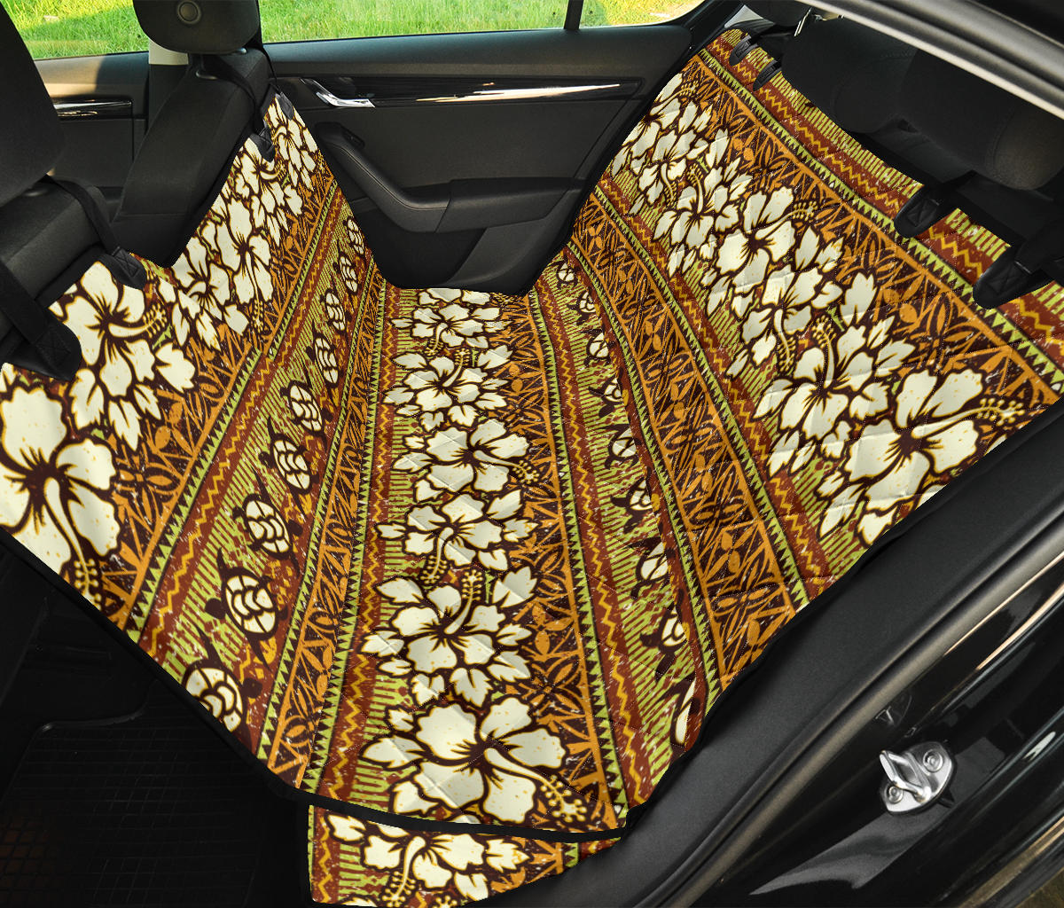 Hawaiian Themed Pattern Print Design H015 Rear Dog  Seat Cover