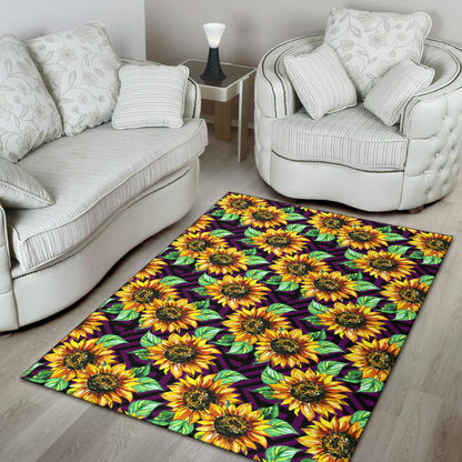 Sunflower Pattern Print Design SF012 Area Rugs