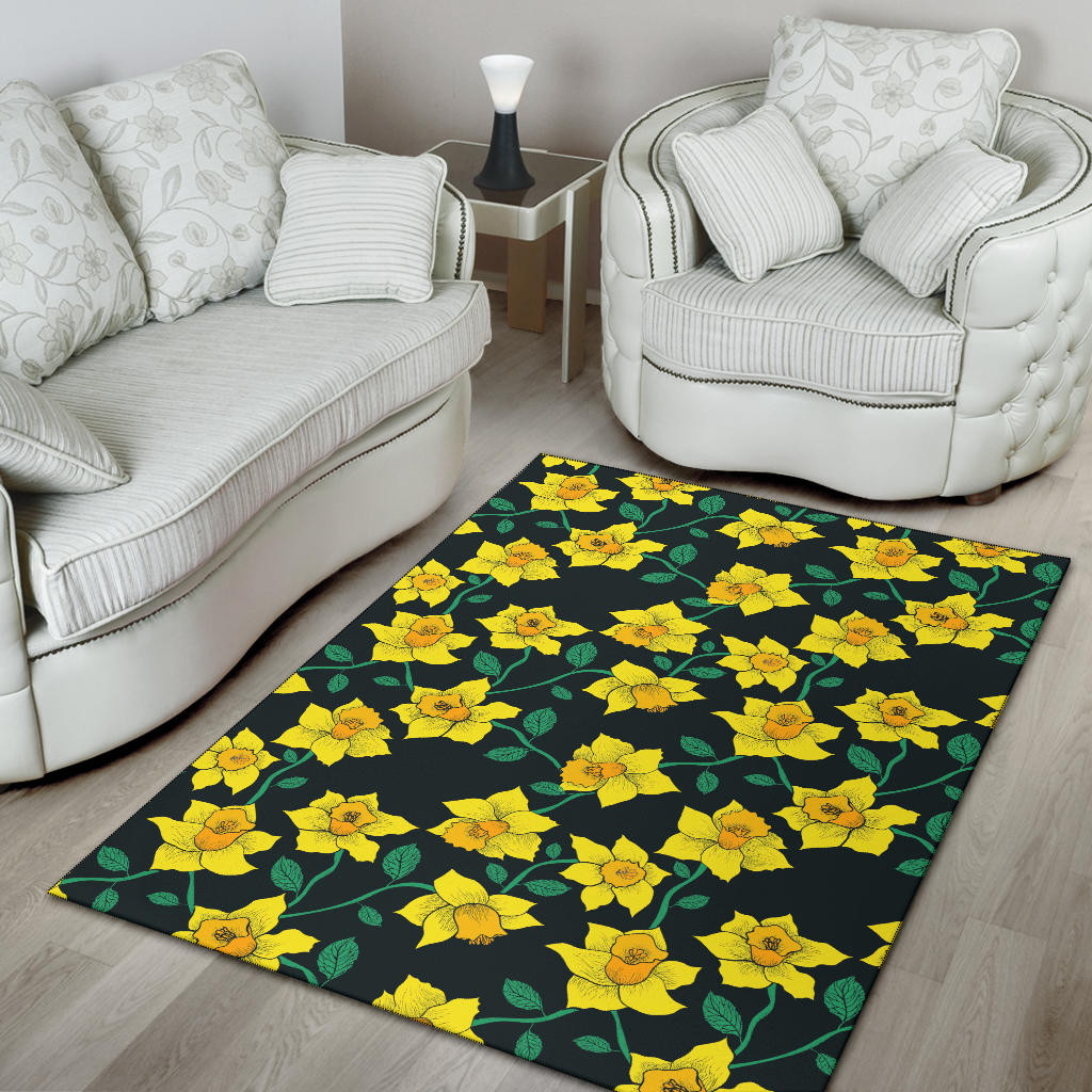 Daffodils Pattern Print Design DF03 Area Rugs