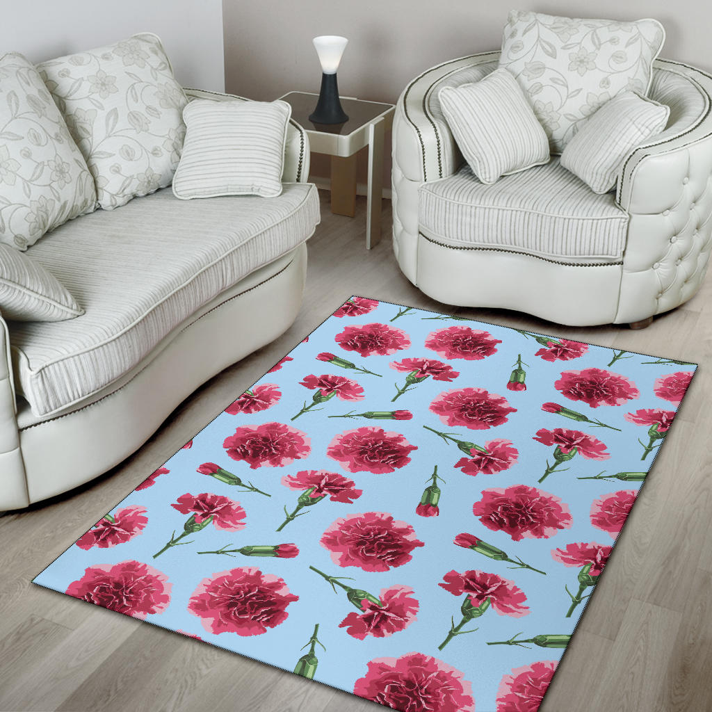 Carnations Pattern Print Design CN01 Area Rugs