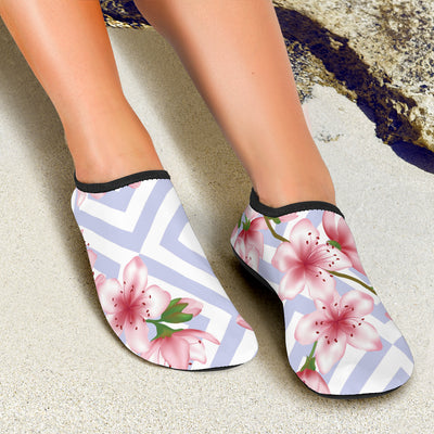 Cherry Blossom Pattern Print Design CB07 Aqua Water Shoes