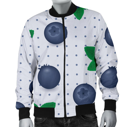 Blueberry Pattern Print Design BB02 Men Bomber Jacket