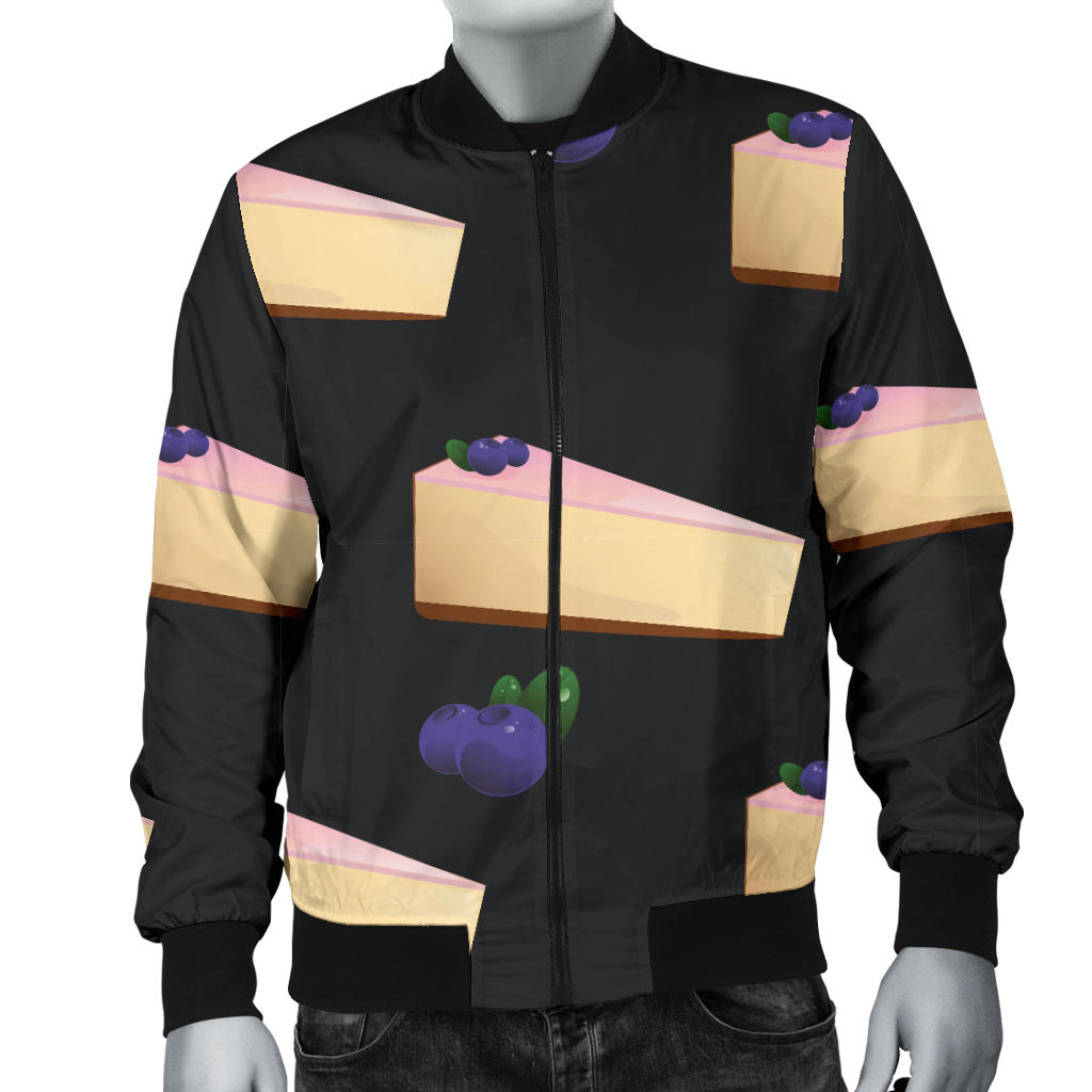 Cheesecake blueberry Pattern Print Design CK01 Men Bomber Jacket