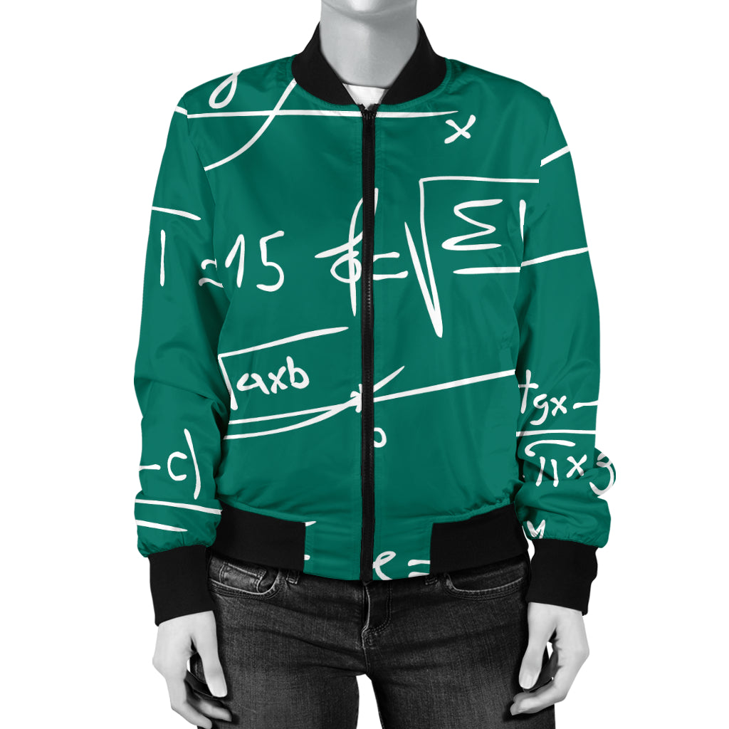 Math Pattern Print Design 01 Women's Bomber Jacket
