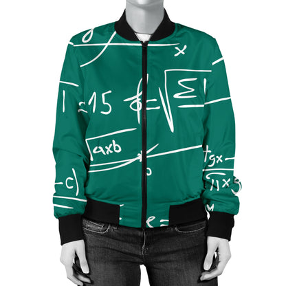 Math Pattern Print Design 01 Women's Bomber Jacket