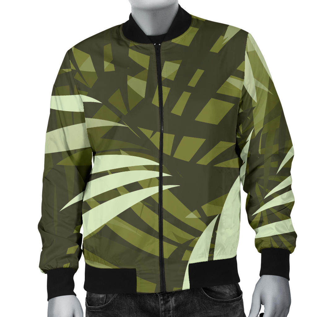 Palm Leaves Pattern Print Design PL05 Men Bomber Jacket
