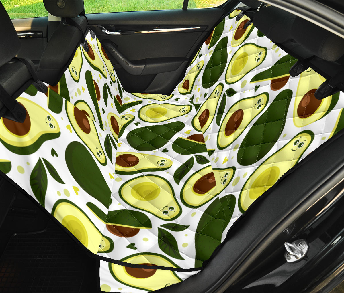 Avocado Pattern Print Design AC06 Rear Dog  Seat Cover