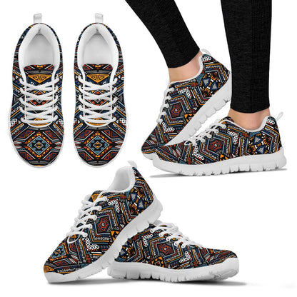 African Kente Print v2 Sneakers White Bottom Shoes