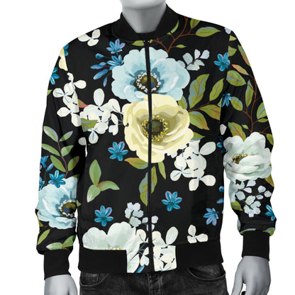 Anemone Pattern Print Design AM03 Men Bomber Jacket