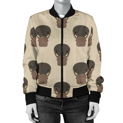 Platypus Pattern Print Design A03 Women's Bomber Jacket