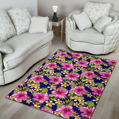 Pink Hibiscus Pattern Print Design HB027 Area Rugs
