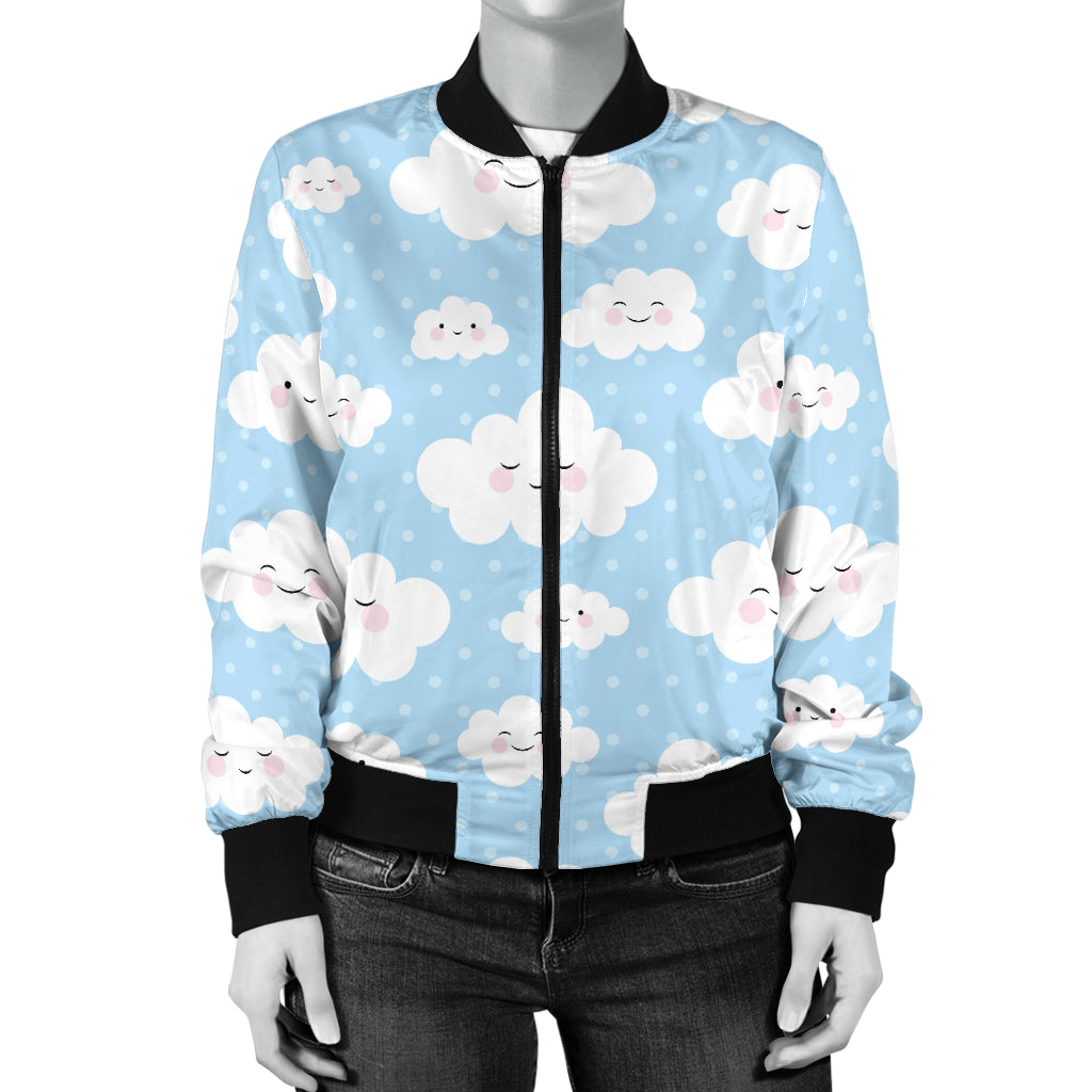 Cloud Pattern Print Design 02 Women's Bomber Jacket