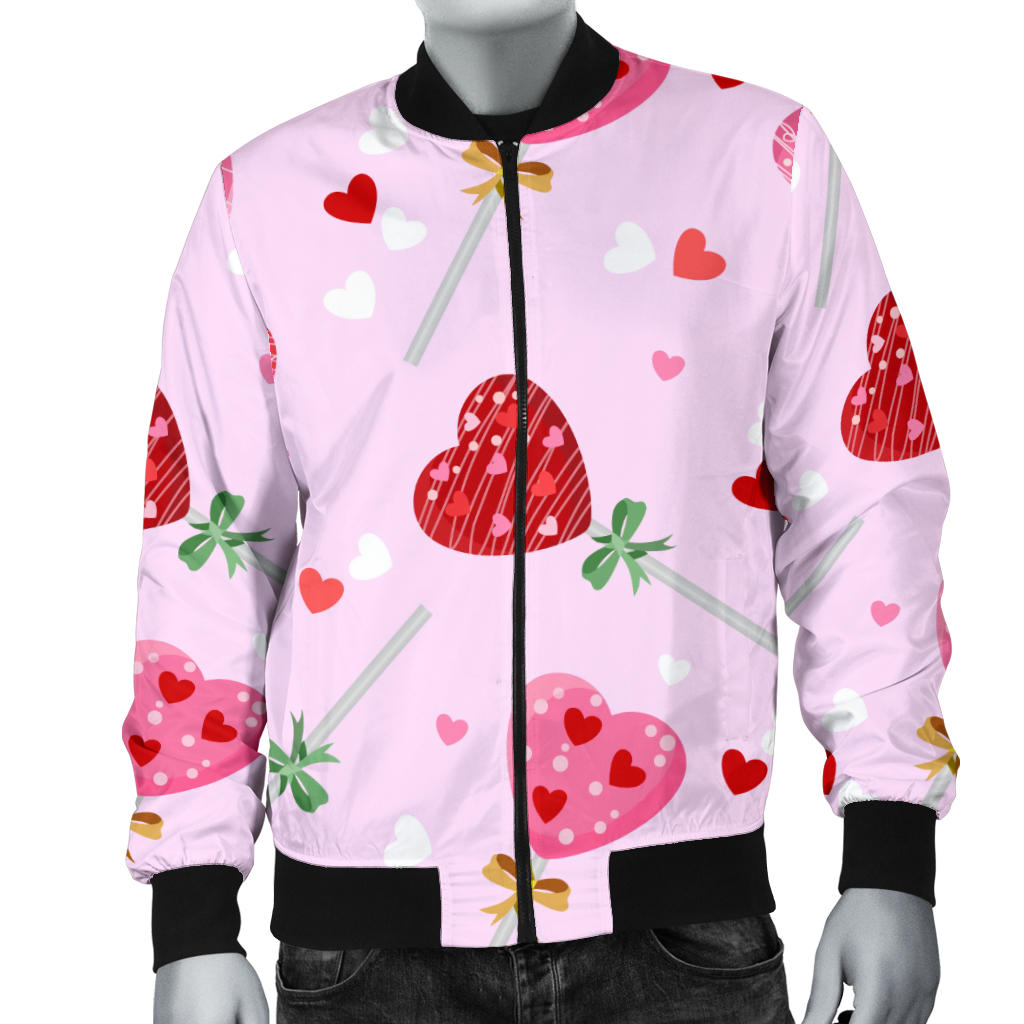 Lollipop Pattern Print Design LL07 Men Bomber Jacket