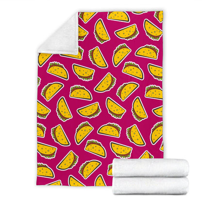 Taco Pattern Print Design TC01 Fleece Blanket