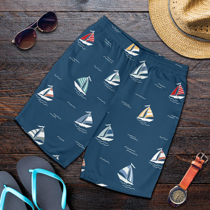 Sailing Ships Pattern Print Design A02 Mens Shorts