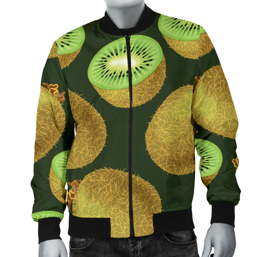 Kiwi Pattern Print Design KW04 Men Bomber Jacket