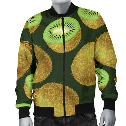 Kiwi Pattern Print Design KW04 Men Bomber Jacket