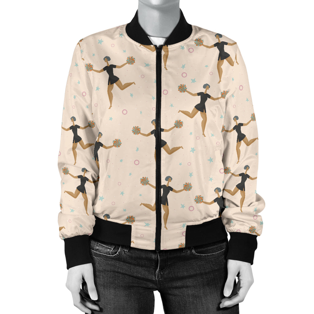 Cheerleader Pattern Print Design 03 Women's Bomber Jacket