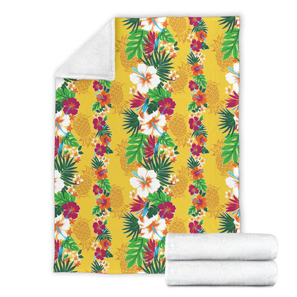 Hawaiian Themed Pattern Print Design H09 Fleece Blanket