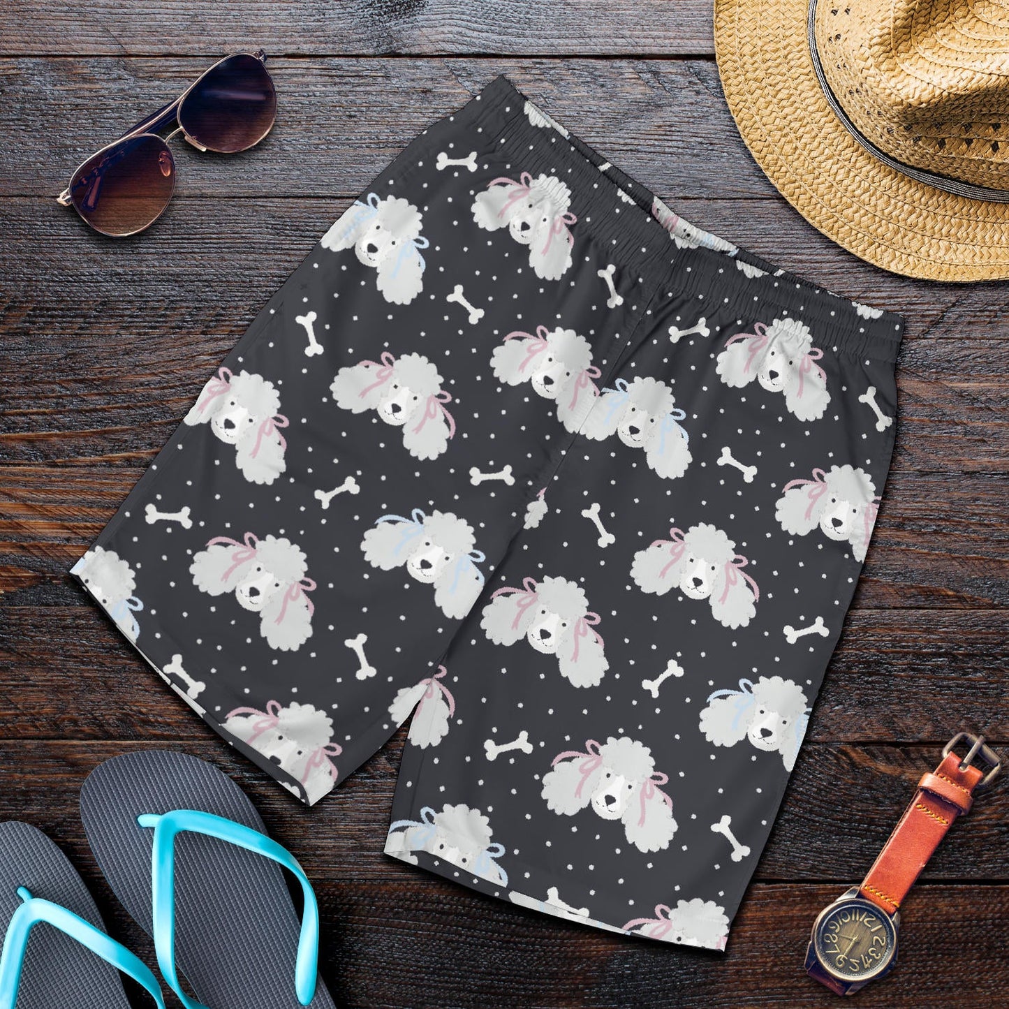 Poodle Pattern Print Design A03 Mens Shorts