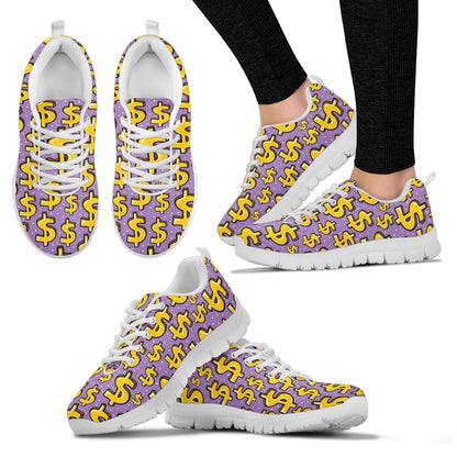 Dollar Pattern Print Design DO01 Sneakers White Bottom Shoes