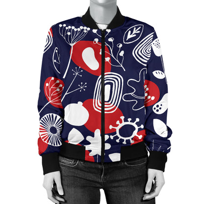 Nordic Pattern Print Design A02 Women's Bomber Jacket