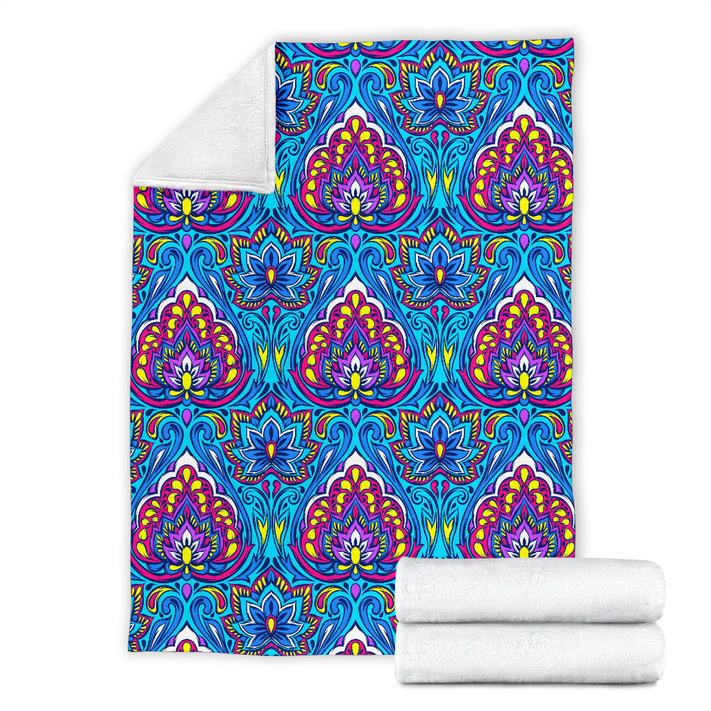 lotus Boho Pattern Print Design LO010 Fleece Blanket