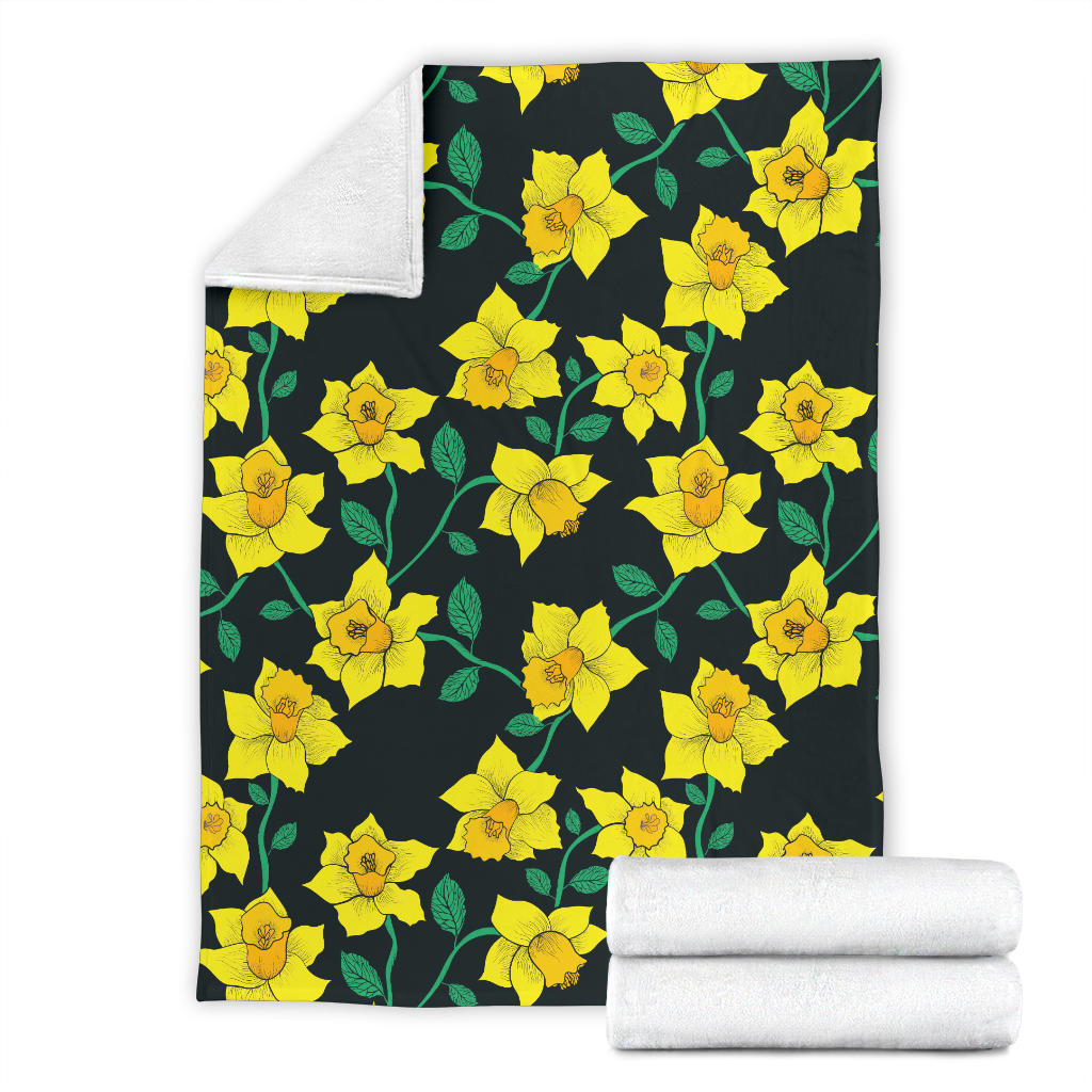 Daffodils Pattern Print Design DF03 Fleece Blanket