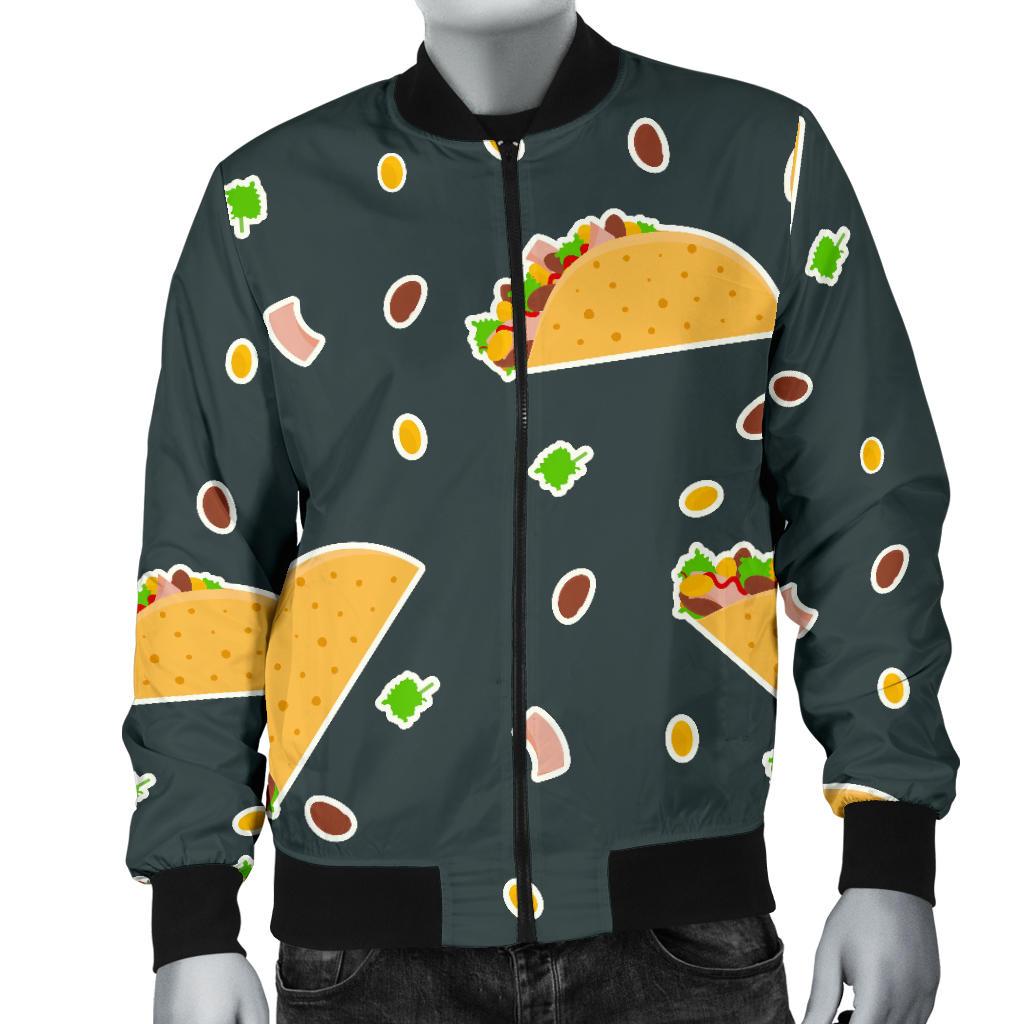 Taco Pattern Print Design TC02 Men Bomber Jacket