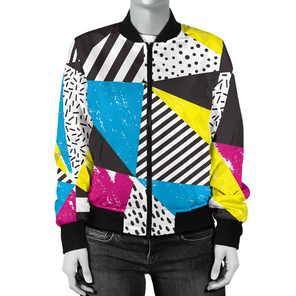 80s Pattern Print Design 2 Women's Bomber Jacket