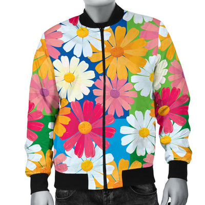 Daisy Pattern Print Design DS05 Men Bomber Jacket