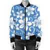 Hibiscus Pattern Print Design HB09 Women Bomber Jacket