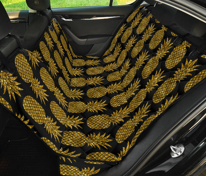 Gold Pineapple Pattern Print Design PP011 Rear Dog  Seat Cover