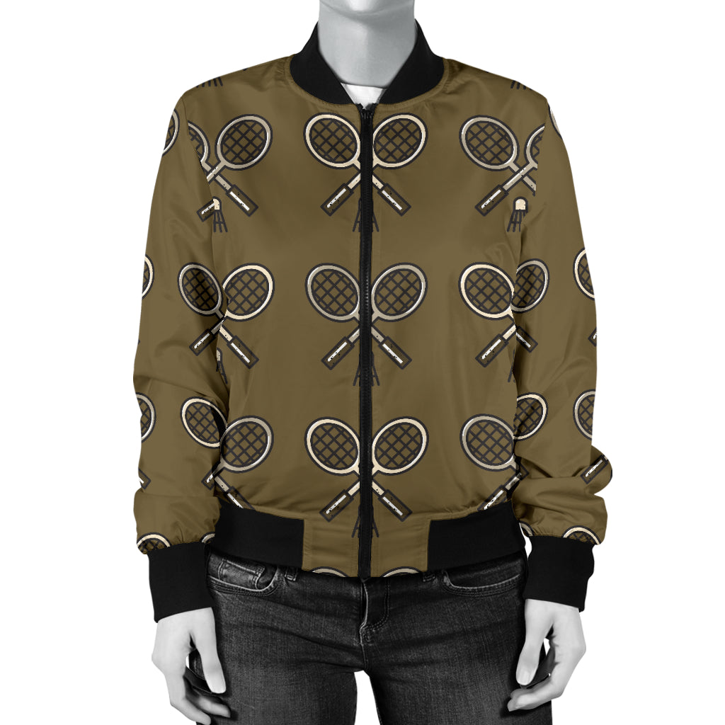Badminton Pattern Print Design 07 Women's Bomber Jacket