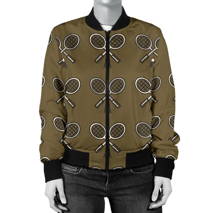 Badminton Pattern Print Design 07 Women's Bomber Jacket