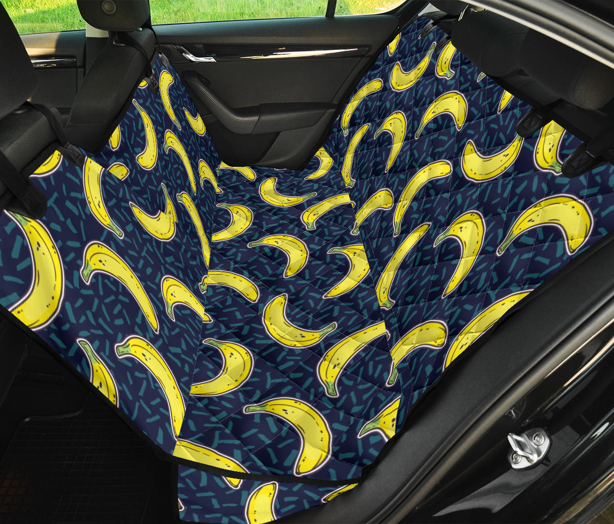 Banana Pattern Print Design BA09 Rear Dog  Seat Cover