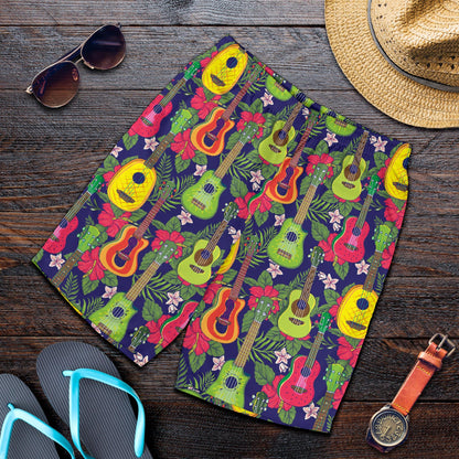 Ukulele Tropical Pattern Print Design 03 Mens Shorts