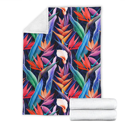Tropical Flower Pattern Print Design TF023 Fleece Blanket