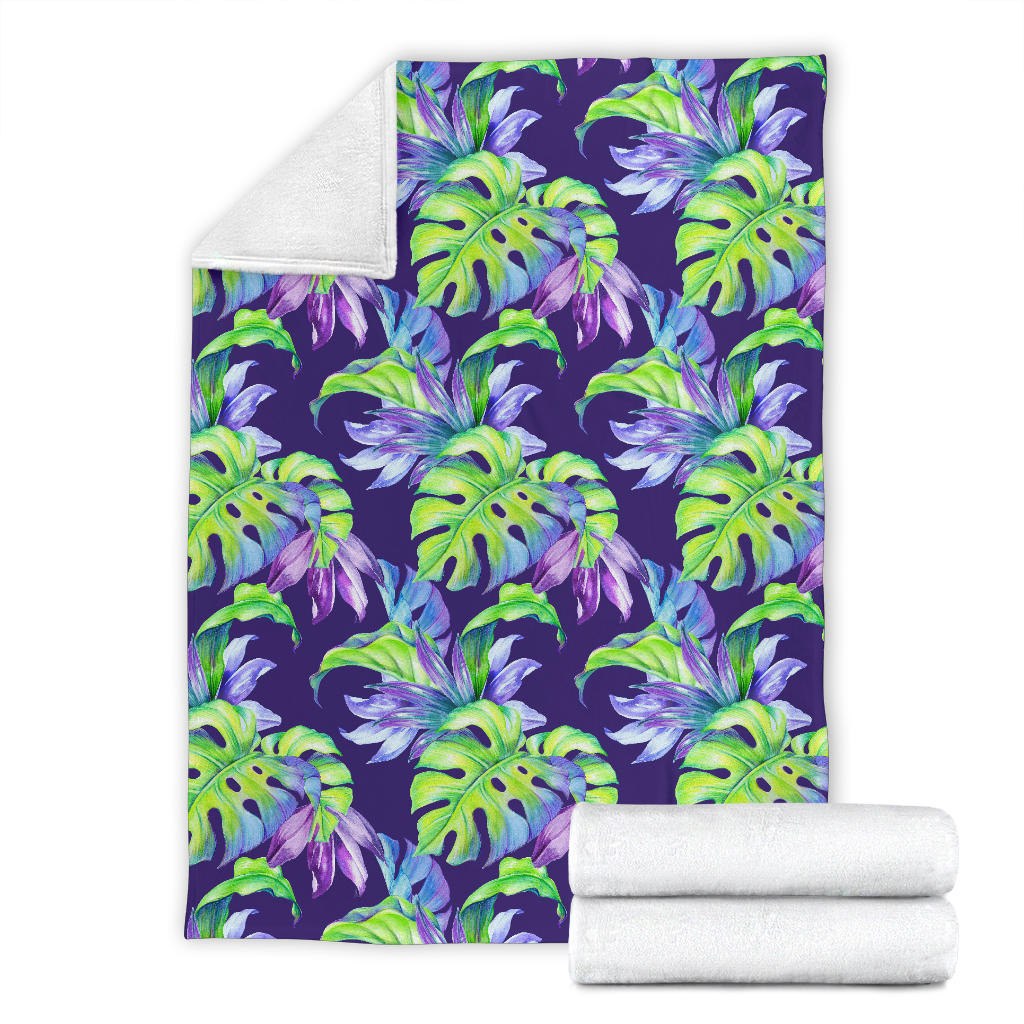 Tropical Flower Pattern Print Design TF019 Fleece Blanket