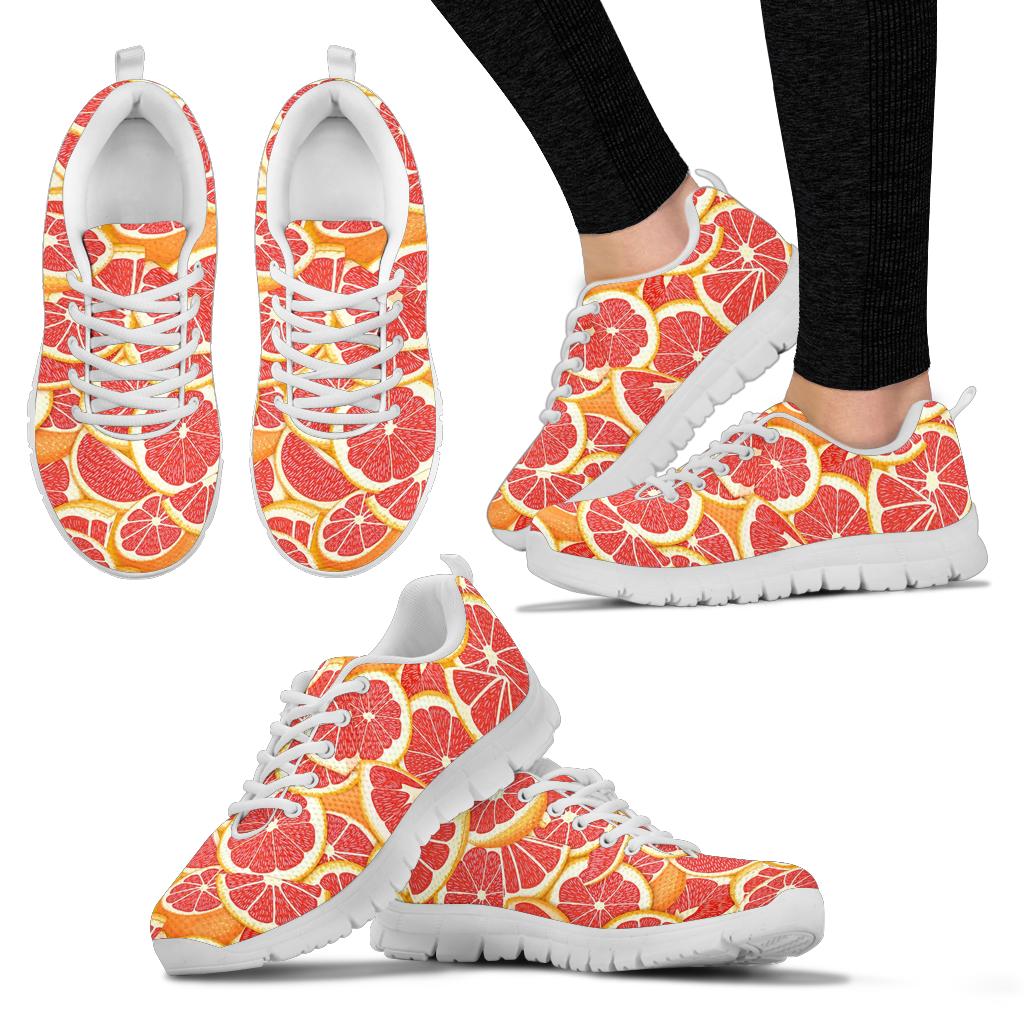 Grapefruit Pattern Print Design GF02 Sneakers White Bottom Shoes